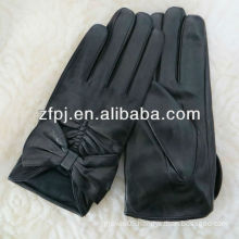 Women's winter bow styles ethiopian leather dress glove